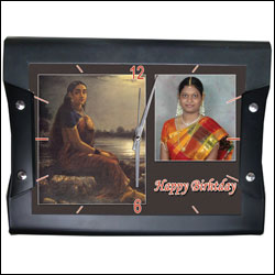 "Customised Wall Clock with Ravi Verma Painting (For Wife/Fiancee) - Click here to View more details about this Product